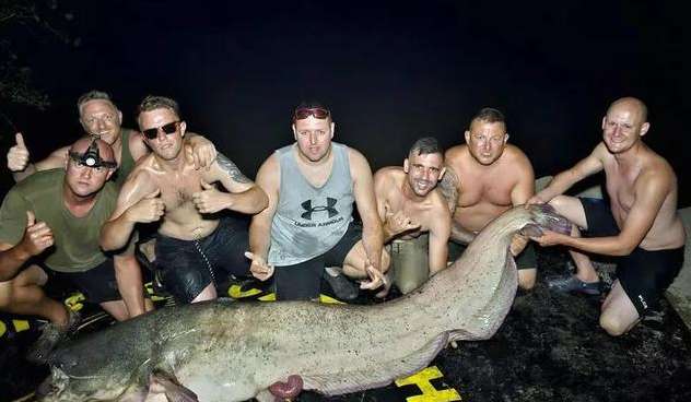 Man caught 113kg catfish and spent 40 minutes dragging it ashore